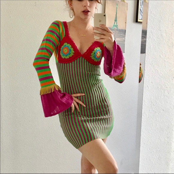 Moschino Dresses & Skirts - NEW MOSCHINO COUTURE Green Stripe Knitted Dress 2
